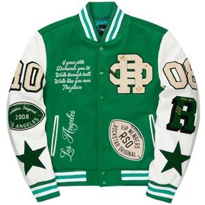 Green and White Varsity Jacket